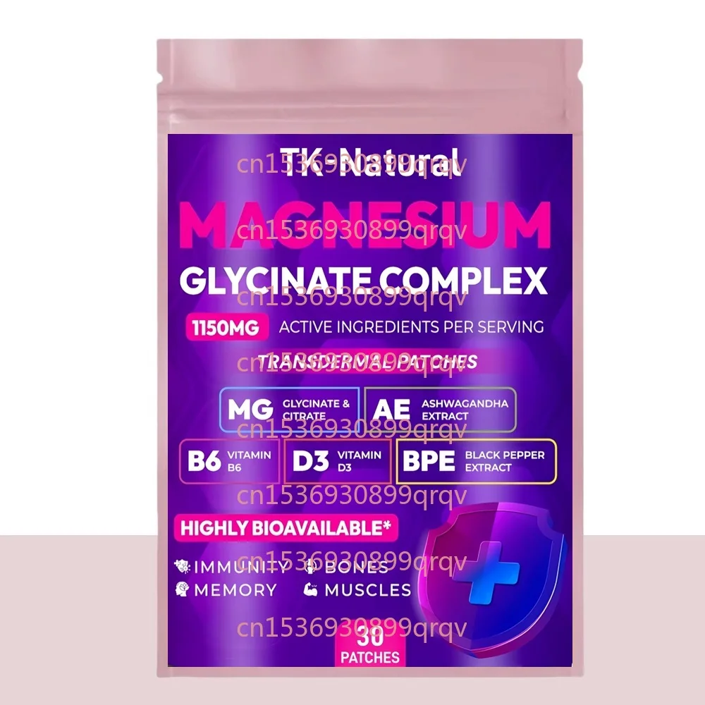 30 Patches Magnesium Glycinate Complex Transdermal Patches with Citrate, Silica, Vitamin B6 for Stress Relief, Muscle Support
30 Patches Magnesium Glycinate Complex Transdermal Patches with Citrate, Silica, Vitamin B6 for Stress Relief, Muscle Support