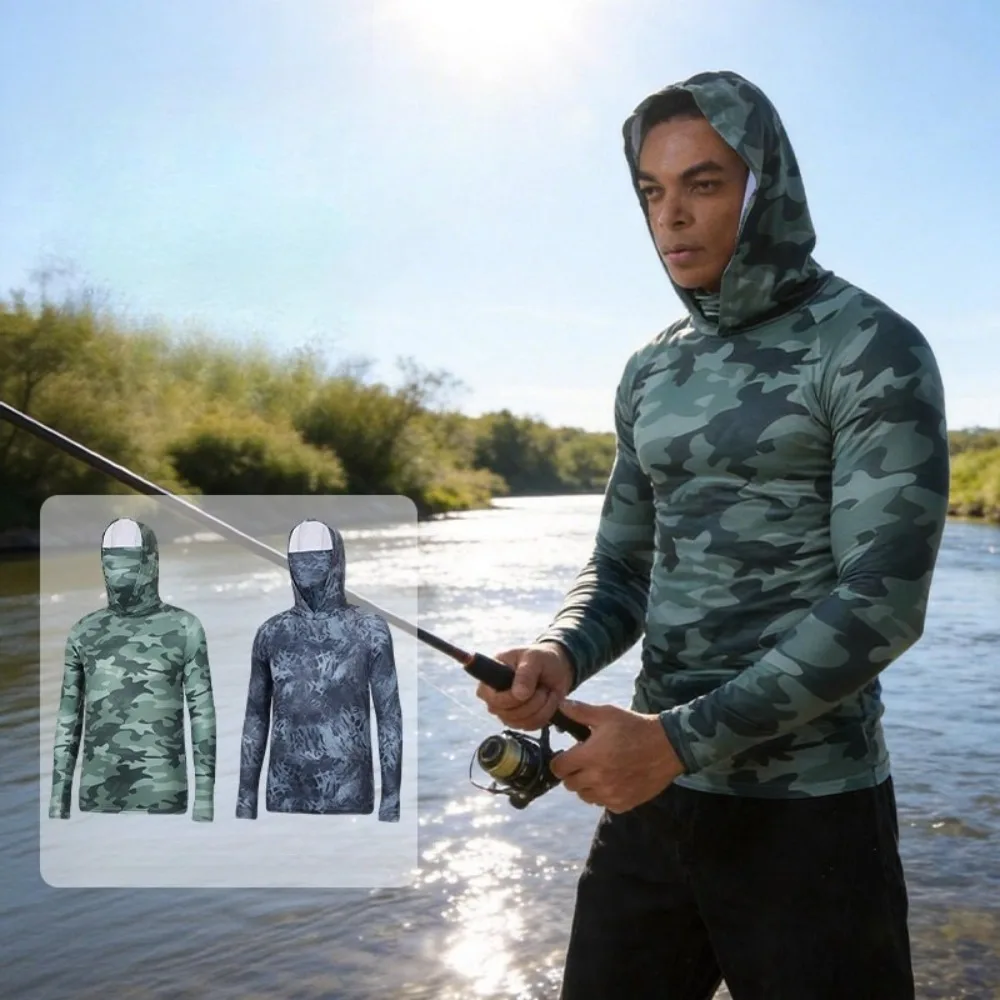 Camouflage Fishing Shirts Sun Protection Hoodie Face Mask Long Sleeve UV Protection Fishing Shirt for Summer Outdoor Jerseys
Camouflage Fishing Shirts Sun Protection Hoodie Face Mask Long Sleeve UV Protection Fishing Shirt for Summer Outdoor Jerseys