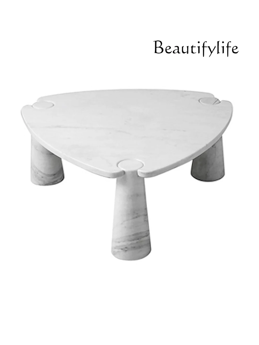 Natural medium-flower white marble coffee table, high-end customized large apartment, villa special-shaped coffee table
Natural medium-flower white marble coffee table, high-end customized large apartment, villa special-shaped coffee table