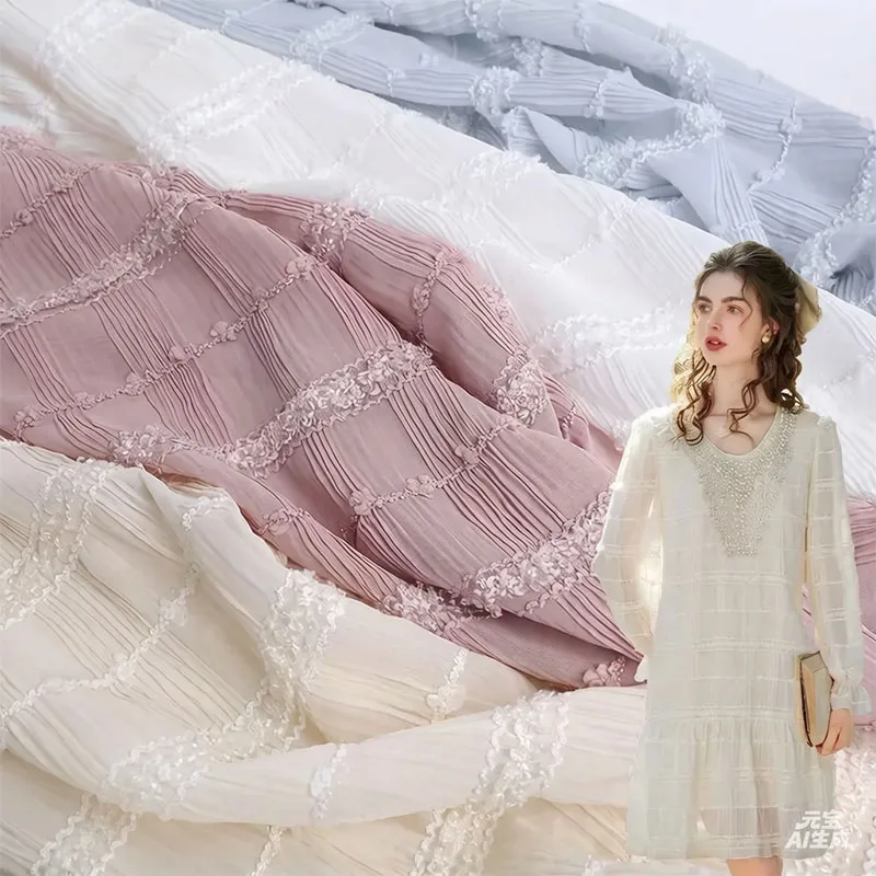 Spring and Summer Striped Chiffon Embroidered Fabric Wedding Dress Decorative Fabric Small Fresh Women's Dress Pleated Fabric
Spring and Summer Striped Chiffon Embroidered Fabric Wedding Dress Decorative Fabric Small Fresh Women's Dress Pleated Fabric