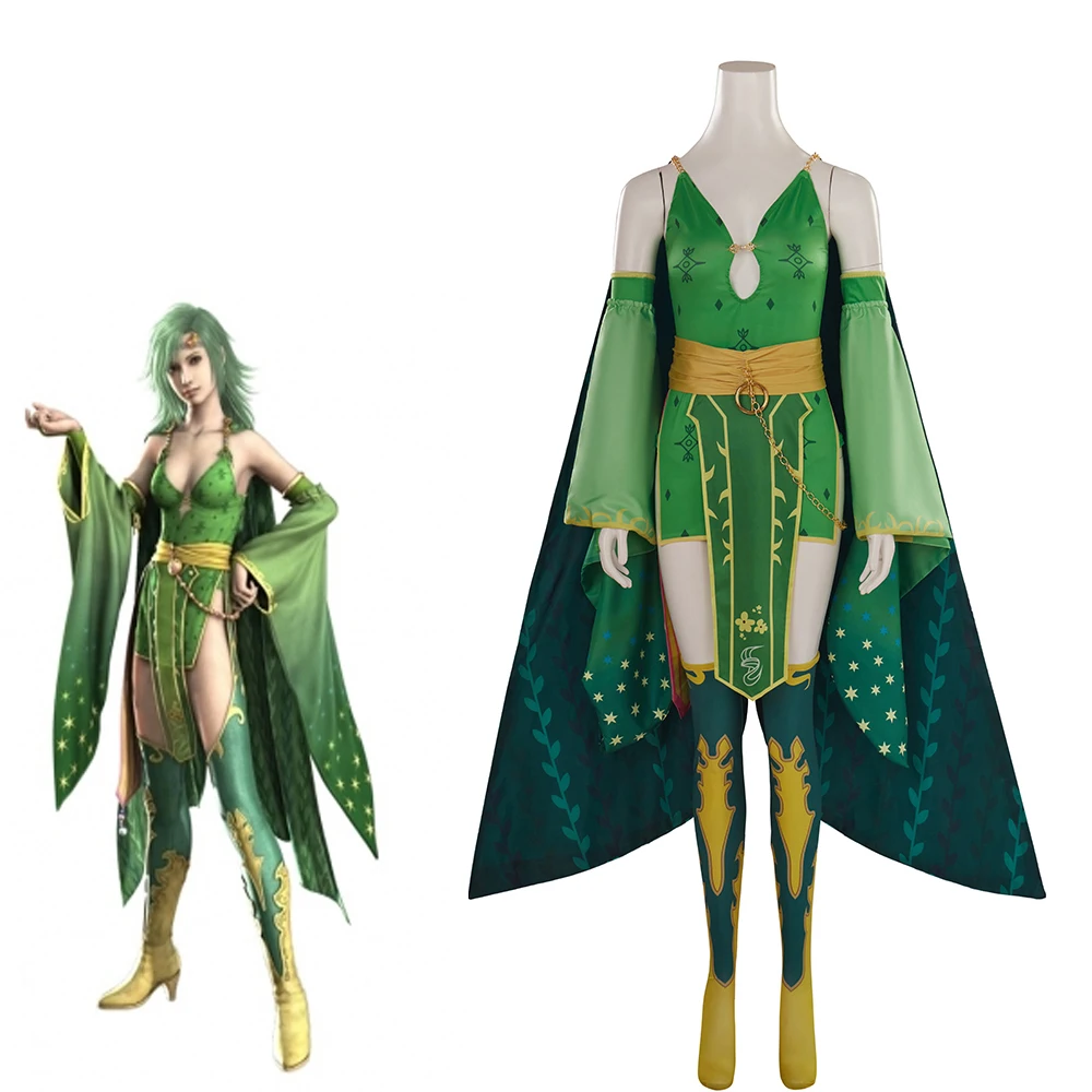 Game FFIV Cosplay Rydia Costume Women's Green Dress with Stocks Cloak Halloween Carnival Dress Outfit
Game FFIV Cosplay Rydia Costume Women's Green Dress with Stocks Cloak Halloween Carnival Dress Outfit