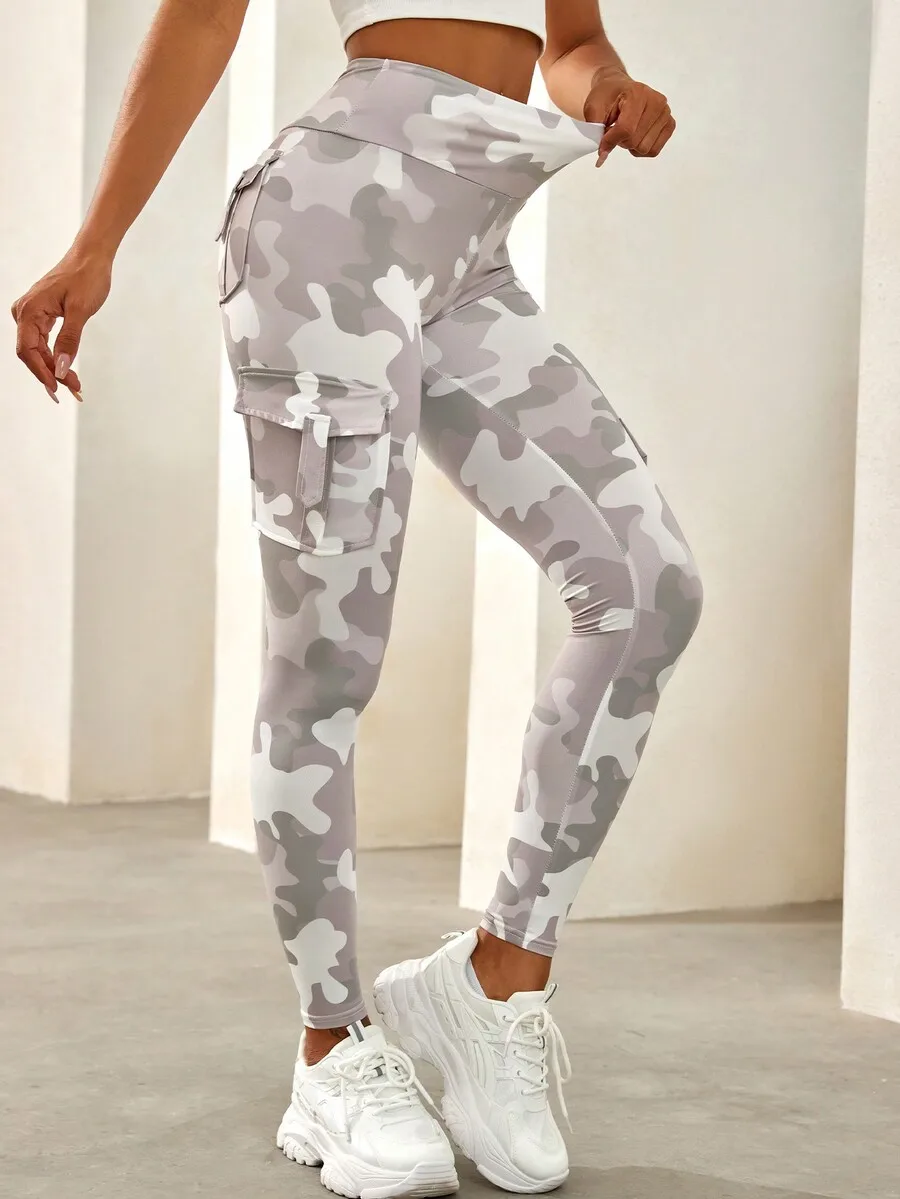 Womens Camouflage Print Stretchy Slim Fit Cargo Leggings
Womens Camouflage Print Stretchy Slim Fit Cargo Leggings