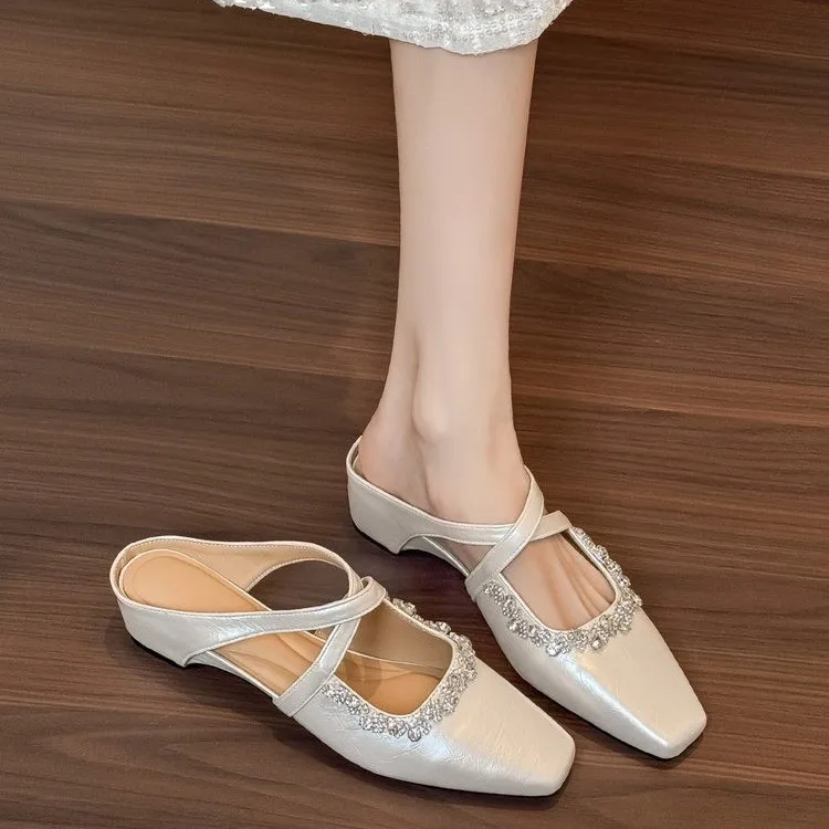 Exquisite Rhinestone Cross Strap Square-toe MulesOpen-toe Sandals for Women,Summer Outdoor Wedge Half-slippers,High-heeled Shoes
Exquisite Rhinestone Cross Strap Square-toe MulesOpen-toe Sandals for Women,Summer Outdoor Wedge Half-slippers,High-heeled Shoes