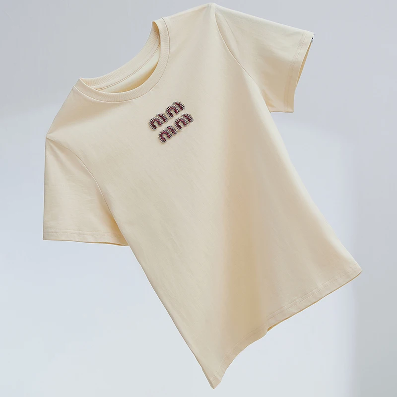 Pure Cotton ort Sve T-irt Women's Summer Faion Diamond Embellied Straight Cut Youthful Design round Ne Top
Pure Cotton ort Sve T-irt Women's Summer Faion Diamond Embellied Straight Cut Youthful Design round Ne Top
