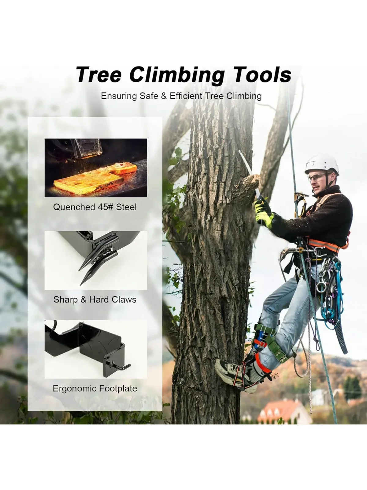 Tree Pole Climbing Spike Set Adjustable Stainless Steel Tree Pole Climbing Equipment for Outdoor Jungle Survival Fruit Picking
Tree Pole Climbing Spike Set Adjustable Stainless Steel Tree Pole Climbing Equipment for Outdoor Jungle Survival Fruit Picking