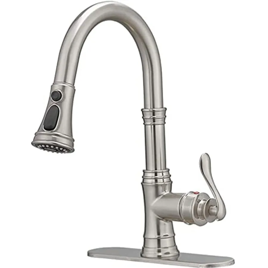 Kitchen Sink Faucet with Pull Down Sprayer 3 Mode Faucet for Kitchen Sink Single Handle High Arc Commercial Stainless Steel Pul
Kitchen Sink Faucet with Pull Down Sprayer 3 Mode Faucet for Kitchen Sink Single Handle High Arc Commercial Stainless Steel Pul