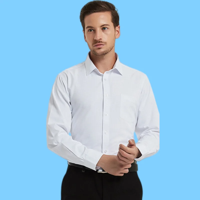 Men's large-sized long-sleeved shirt for workwear, business casual, fashionable and versatile, suitable for street wear.
Men's large-sized long-sleeved shirt for workwear, business casual, fashionable and versatile, suitable for street wear.