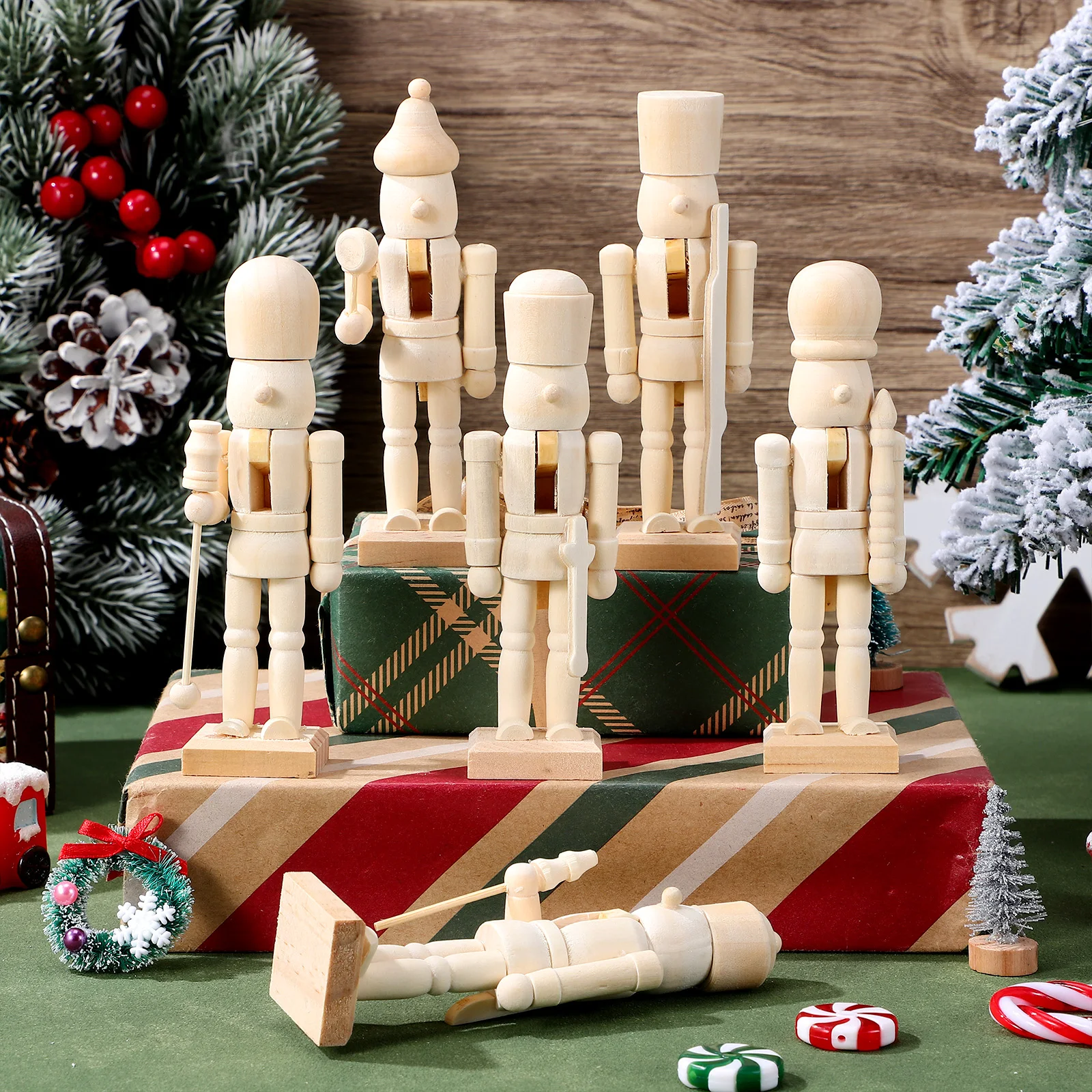 12pcs Unfinished Wood Nutcrackers Decorative naments for Home Xmas Table Shelf Living Room Kids Room Miniatures
12pcs Unfinished Wood Nutcrackers Decorative naments for Home Xmas Table Shelf Living Room Kids Room Miniatures
