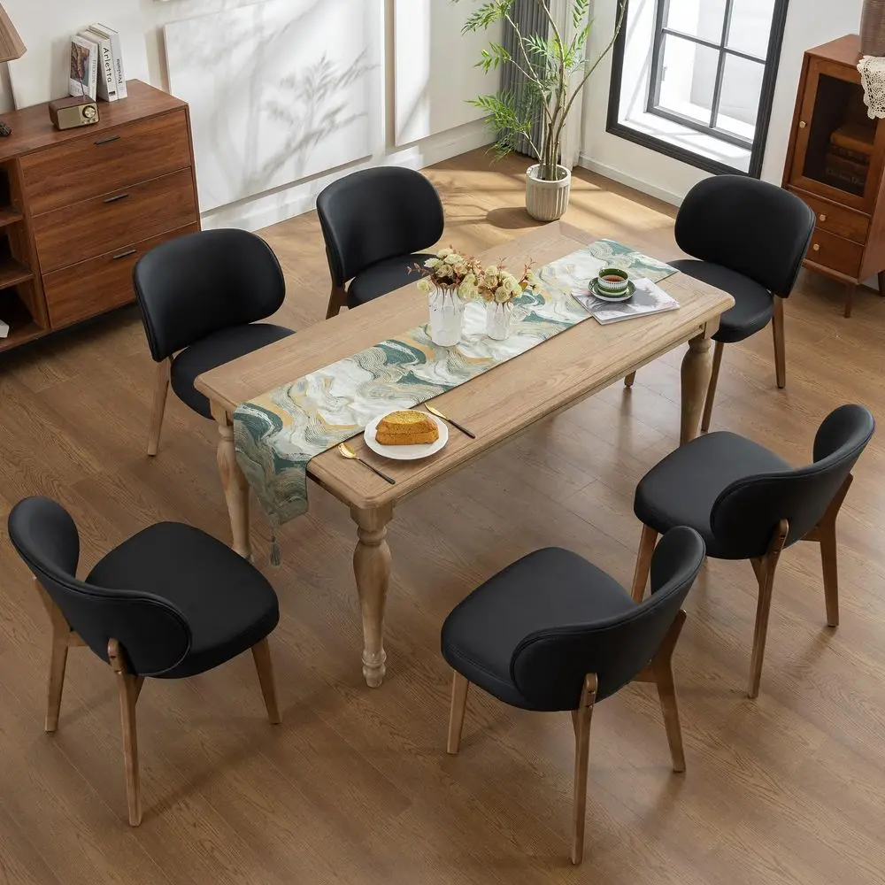 Dining Chairs Set of 6 Mid Century Modern Kitchen Chair with High Back Faux Leather holstered Armless Chair 20 Wide Padded Se
Dining Chairs Set of 6 Mid Century Modern Kitchen Chair with High Back Faux Leather holstered Armless Chair 20 Wide Padded Se