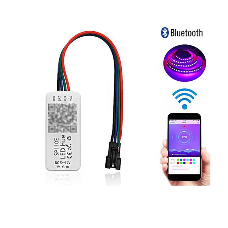 SP110E DC 5-12V Bluetooth Controller Full Color Music Voice Control RGB LED Strip Light Controller
SP110E DC 5-12V Bluetooth Controller Full Color Music Voice Control RGB LED Strip Light Controller