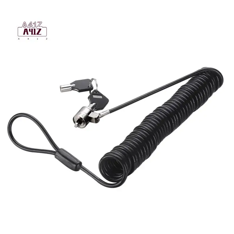 A41Z-Laptop Computer Lock Laptop Lock Anti-Theft Lock Universal Retractable Spring Rope Steel Cable Key Computer Lock