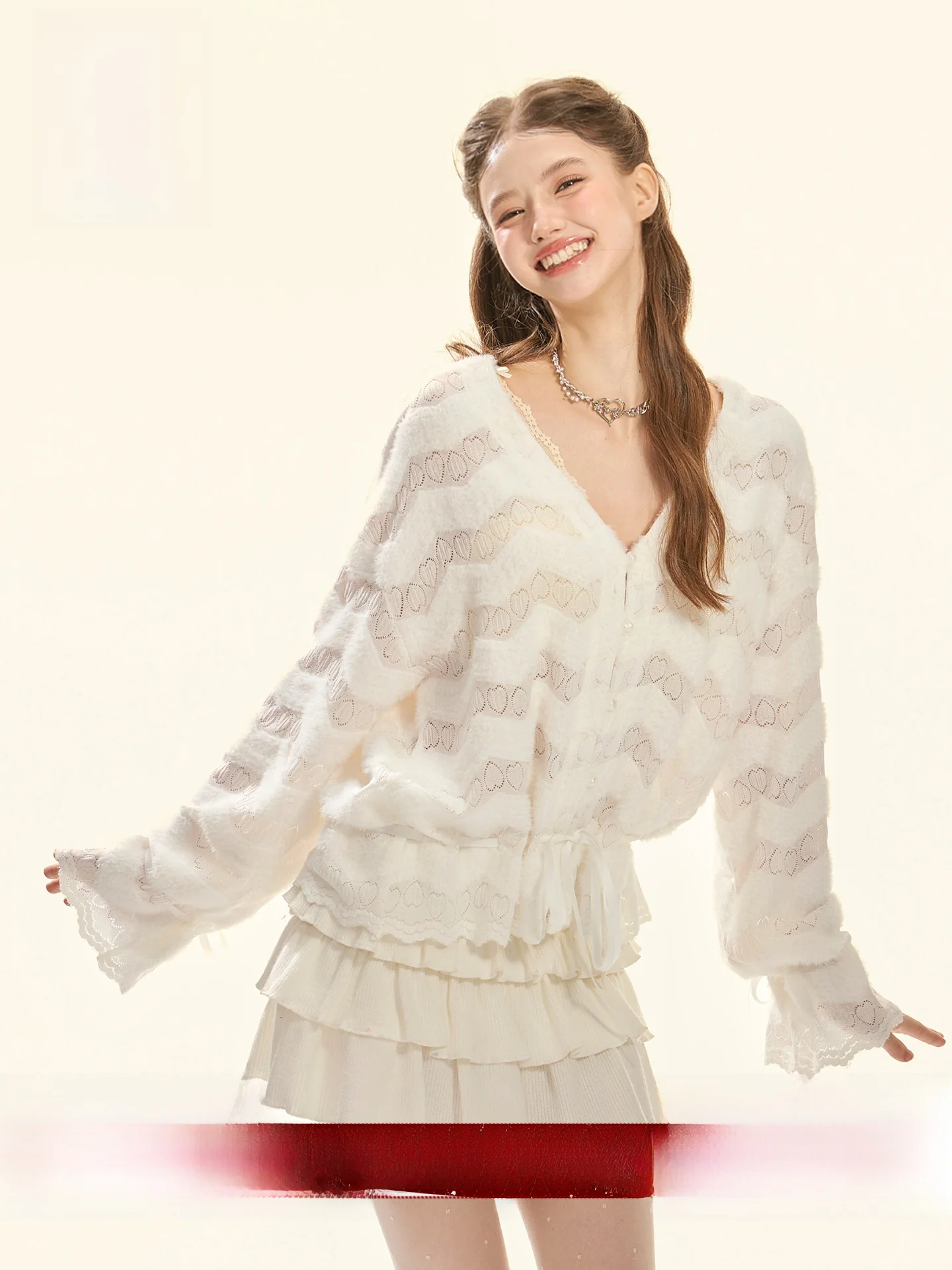 GirlyFancyClub MoonKissed Fairy Pearled Buttoned Floed Lace Hollow out Cardigan Top Ele Sweet Sle Long Sve V Ne
GirlyFancyClub MoonKissed Fairy Pearled Buttoned Floed Lace Hollow out Cardigan Top Ele Sweet Sle Long Sve V Ne