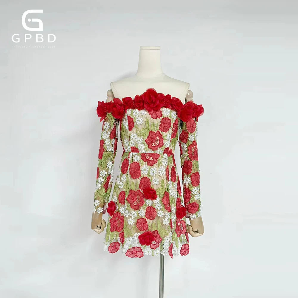 Color Slimming Spliced Appliques Elegant Mini Dresses for Women Slash Neck Long Sleeves Dress Female Clothing
Color Slimming Spliced Appliques Elegant Mini Dresses for Women Slash Neck Long Sleeves Dress Female Clothing