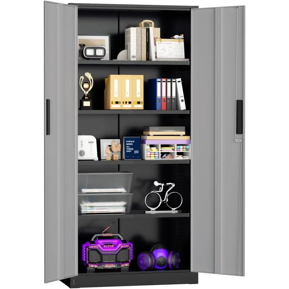 Metal Storage Cabi, 71" Storage Cabinet with Locking Door, Tall Garage Cabinet with 2 Doand 4 Adjustable Shelves or Home Oice, C
Metal Storage Cabi, 71" Storage Cabinet with Locking Door, Tall Garage Cabinet with 2 Doand 4 Adjustable Shelves or Home Oice, C