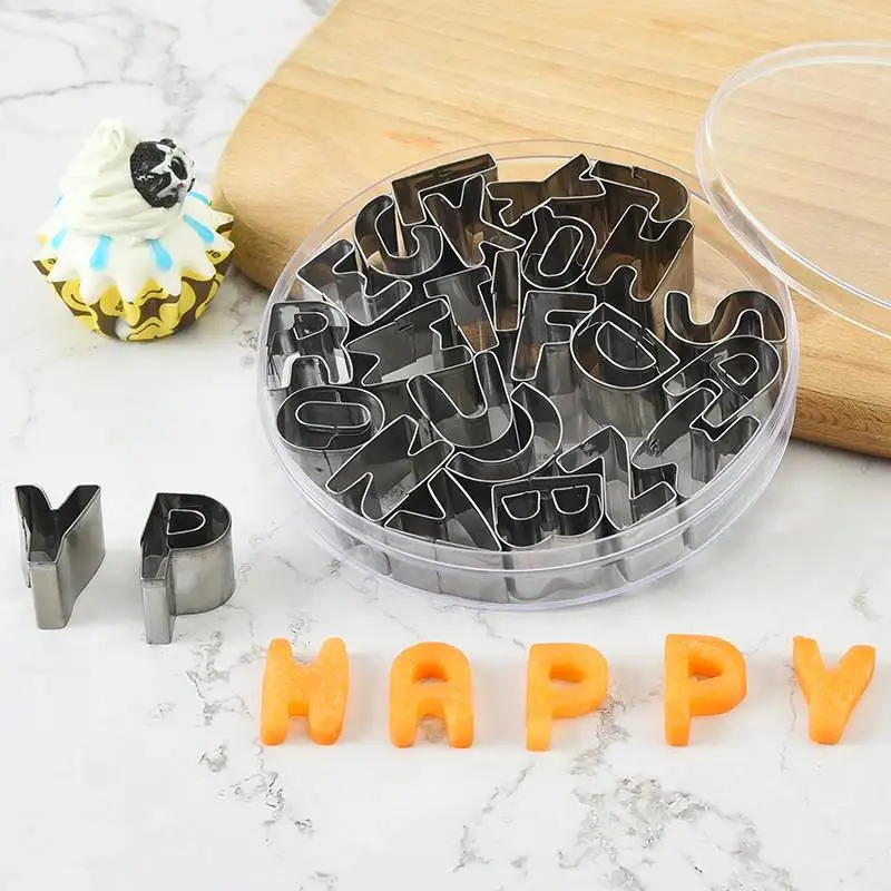 Stainless Steel 26 Letter English Carrot Engraving Vegetable Fruit Cutter DIY Baking Tools Large Letter Cookie Molds for Kids
Stainless Steel 26 Letter English Carrot Engraving Vegetable Fruit Cutter DIY Baking Tools Large Letter Cookie Molds for Kids