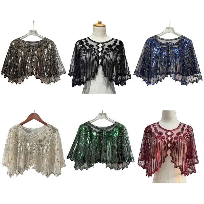 R7UF Sequins Flapper Shawl Gatsby Costume Accessories for 20s Gatsby Theme Party
R7UF Sequins Flapper Shawl Gatsby Costume Accessories for 20s Gatsby Theme Party