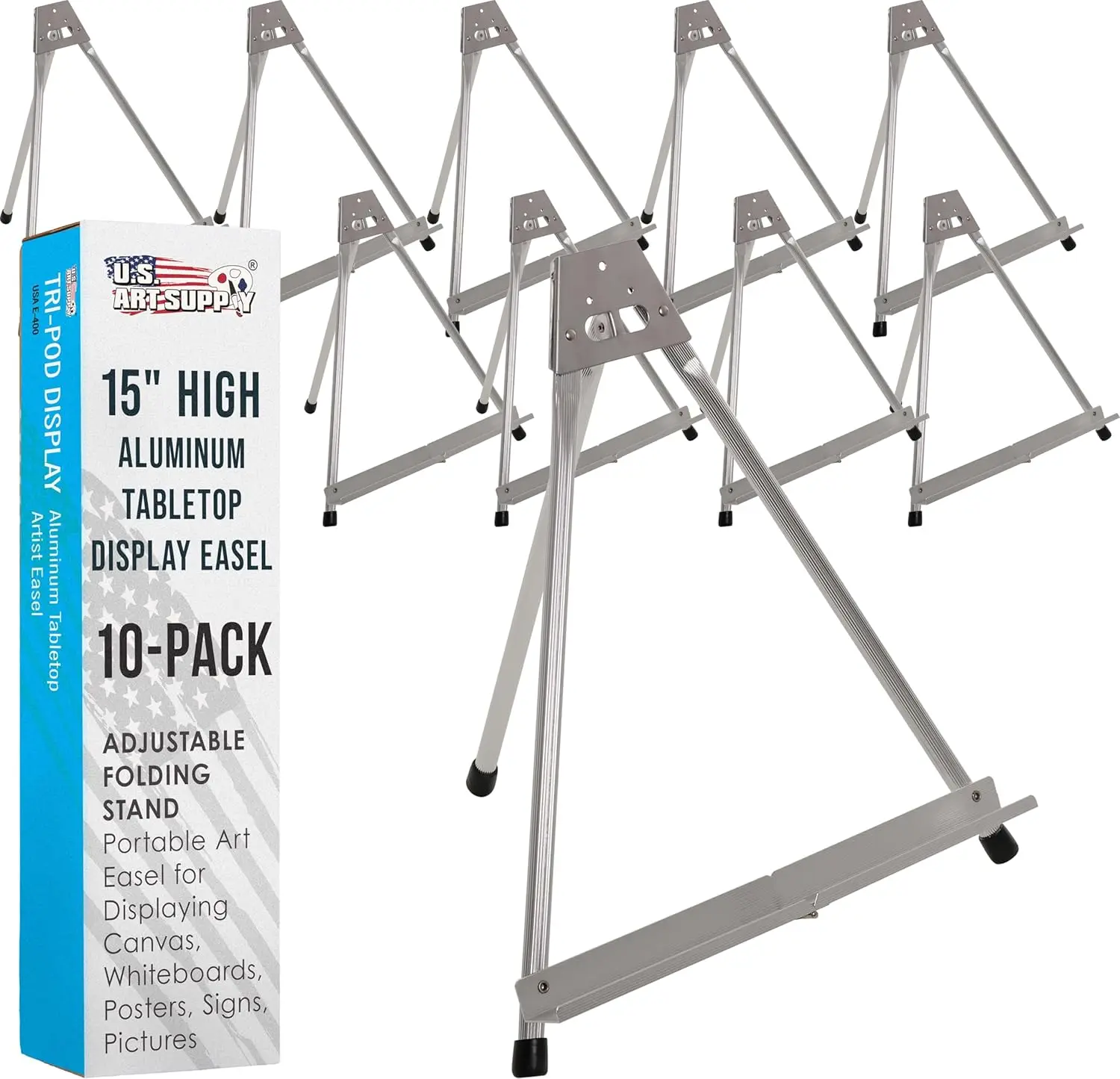 Aluminum Tabletop Display Easel 10 Pack, Adjustable Folding Stand for Canvas Whiteboards Posters Signs Pictures Paintings
Aluminum Tabletop Display Easel 10 Pack, Adjustable Folding Stand for Canvas Whiteboards Posters Signs Pictures Paintings