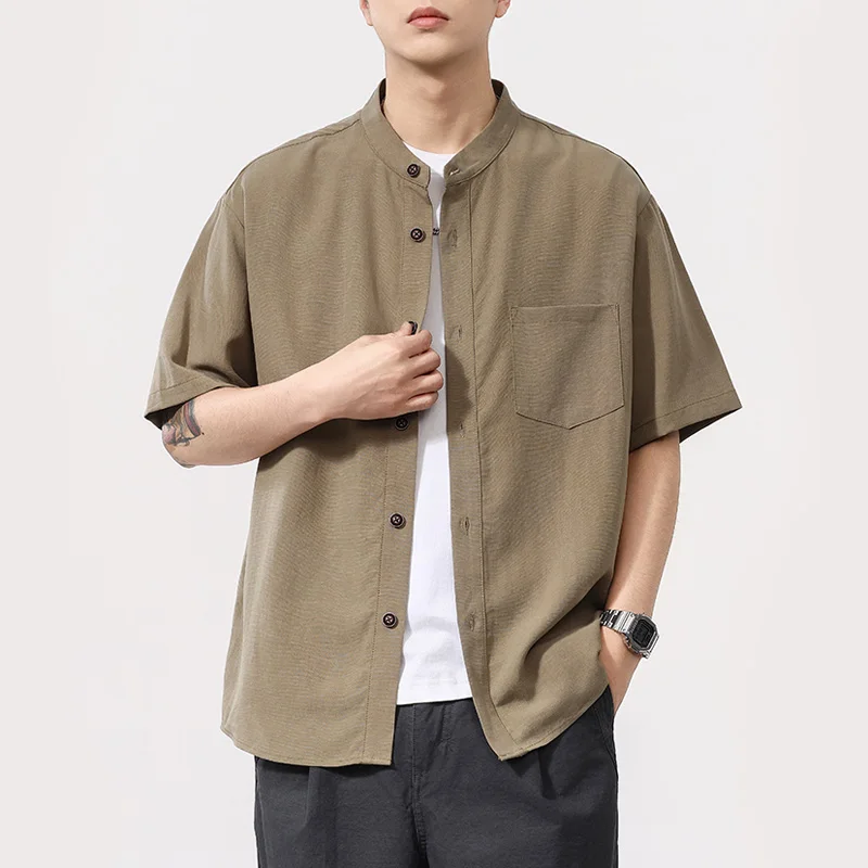 Men Summer Streetwear Cool Breathable Loose Casual Short Sleeve Stand Collar Plus Size Shirts Cityboy Oversize Shirt Blouse
Men Summer Streetwear Cool Breathable Loose Casual Short Sleeve Stand Collar Plus Size Shirts Cityboy Oversize Shirt Blouse