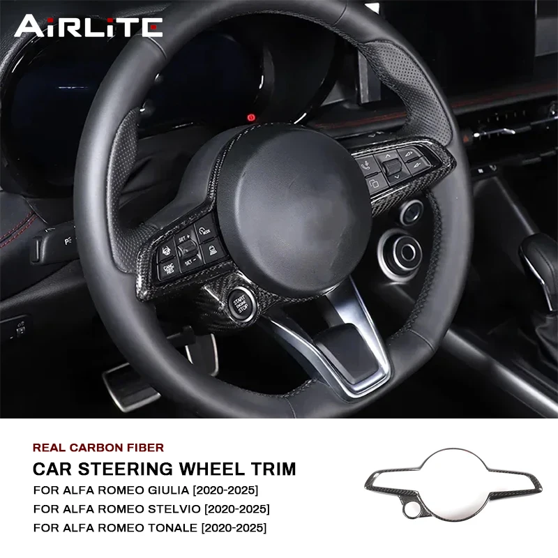 For Alfa Romeo Giulia Stelvio Tonale 2020-2025 Real Carbon Fiber Car Steering Wheel Panel Frame Trim Cover Decorate Accessories
For Alfa Romeo Giulia Stelvio Tonale 2020-2025 Real Carbon Fiber Car Steering Wheel Panel Frame Trim Cover Decorate Accessories
