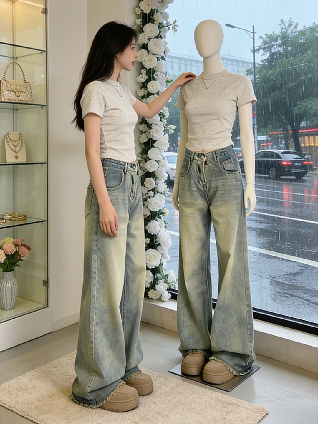 High Waist Wide Leg Denim Jeans Women's plus Size Vintage Frayed Hem Pants Breathable Comfortable Spring Summer New Arrival
High Waist Wide Leg Denim Jeans Women's plus Size Vintage Frayed Hem Pants Breathable Comfortable Spring Summer New Arrival