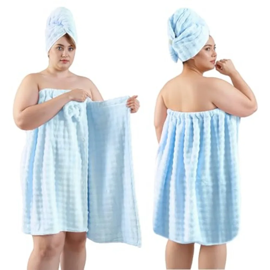 Plus Size Towel Wrap for Women, XL Adjustable Shower Wrap with Hair Towel, Super Absorbent Bath Towels Wrap for Body, Microfibe
Plus Size Towel Wrap for Women, XL Adjustable Shower Wrap with Hair Towel, Super Absorbent Bath Towels Wrap for Body, Microfibe