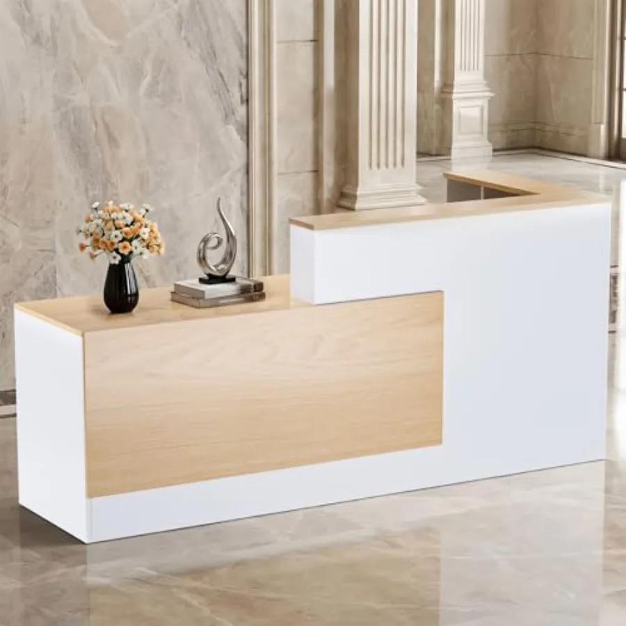 L-Shaped Modern Reception Desk with Counter and Storage - 71" Large Office Front Desk, Salon Checkout Counter with Lockable Cab
L-Shaped Modern Reception Desk with Counter and Storage - 71" Large Office Front Desk, Salon Checkout Counter with Lockable Cab