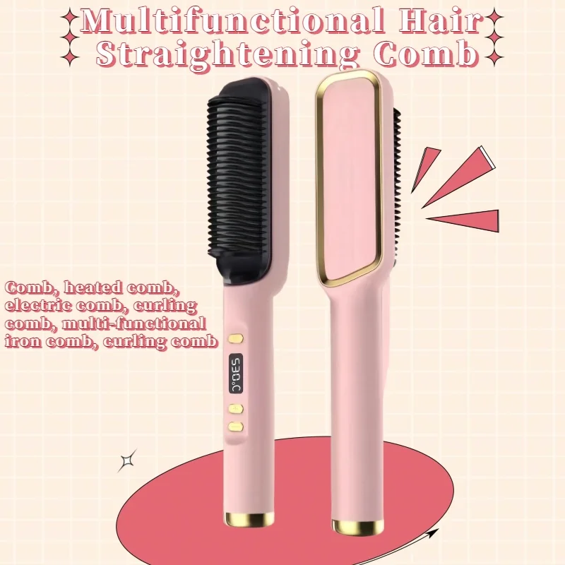 Multifunctional comb with heat controlled straight curly and curved hair Quick heating Professional hair styling tool for home
Multifunctional comb with heat controlled straight curly and curved hair Quick heating Professional hair styling tool for home
