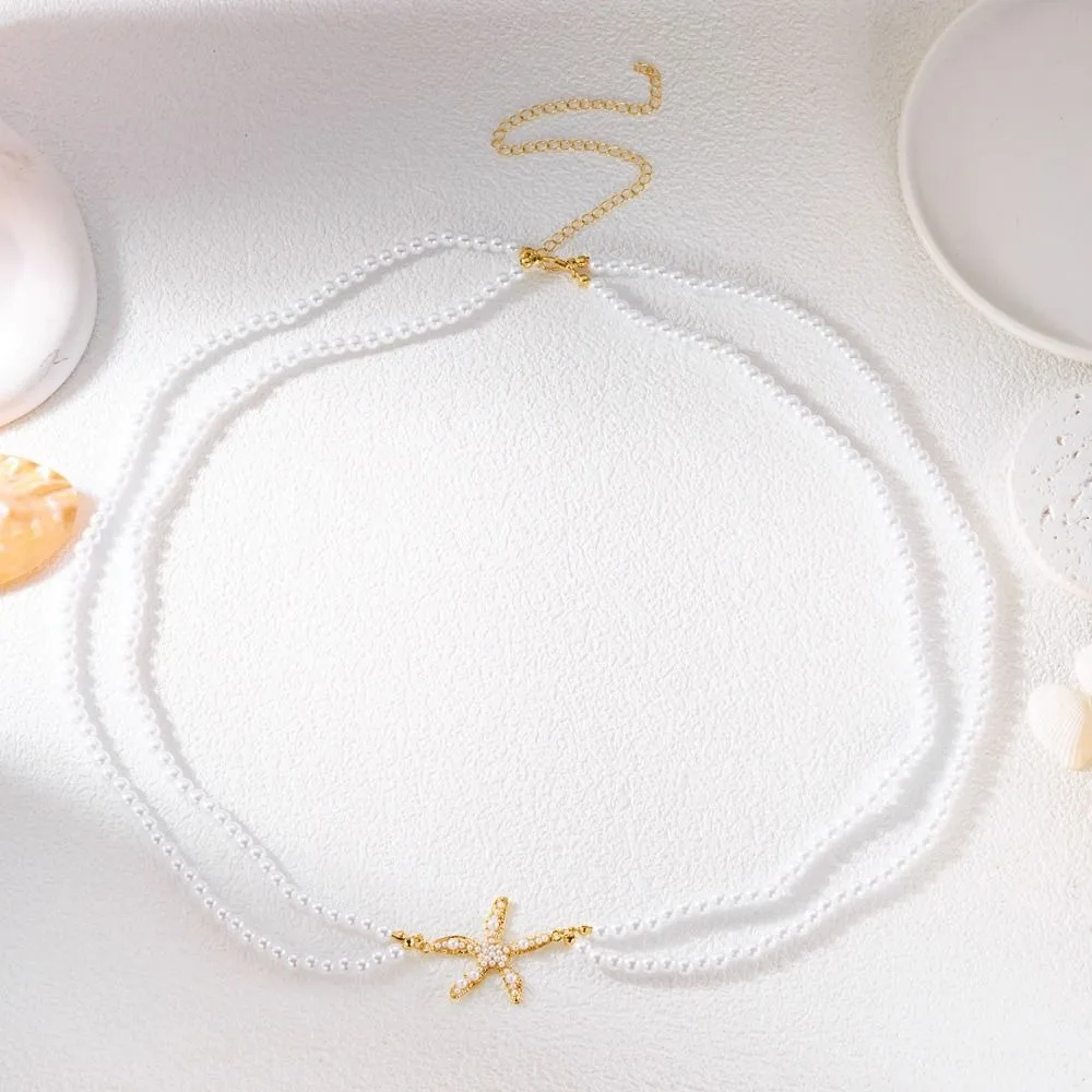Starfish Pendant Pearl Waist Chain Jewelry Double-layer Pearl Waistband All-match Bikini Waist Chain Body Chain
Starfish Pendant Pearl Waist Chain Jewelry Double-layer Pearl Waistband All-match Bikini Waist Chain Body Chain