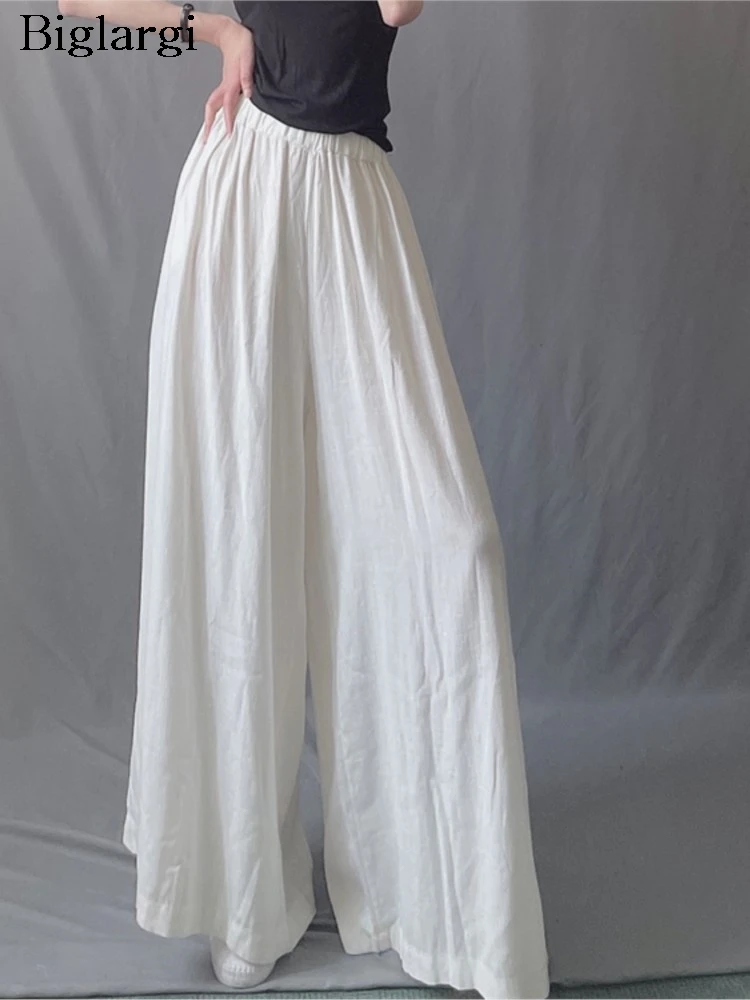 Summer Long Wide Leg Pant Women Ruffle Pleated Fashion Loose Ladies Trousers Elastic High Waist Casual Woman Oversized Pants
Summer Long Wide Leg Pant Women Ruffle Pleated Fashion Loose Ladies Trousers Elastic High Waist Casual Woman Oversized Pants