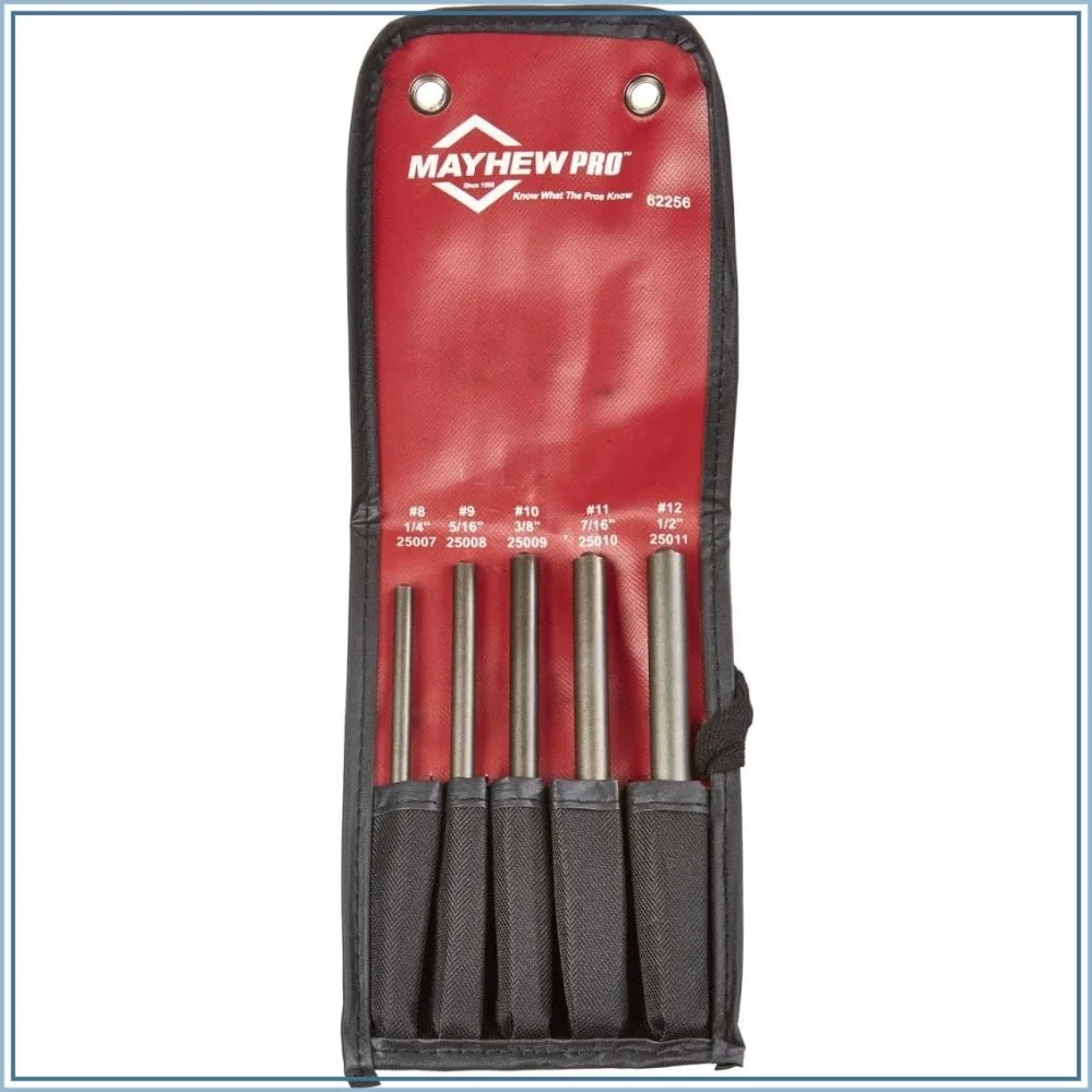 5-Piece Large Pilot Punch Set: Pin, Solid, Center Punches & Cold Chisels
5-Piece Large Pilot Punch Set: Pin, Solid, Center Punches & Cold Chisels