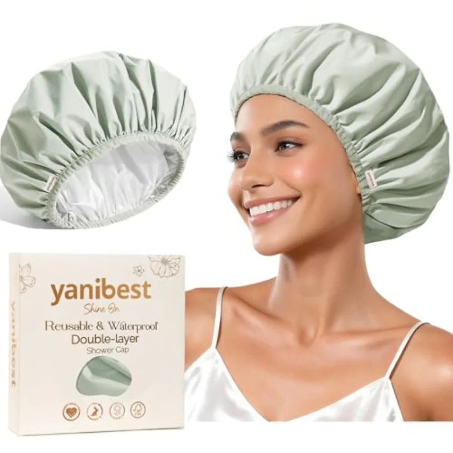 Многоразовая водонепроницаемая шапочка для душа - Двухслойная шапочка для душа для женщин, моющаяся, с мягкой нескользящей эластичной лентой для ванны
Многоразовая водонепроницаемая шапочка для душа - Двухслойная шапочка для душа для женщин, моющаяся, с мягкой нескользящей эластичной лентой для ванны