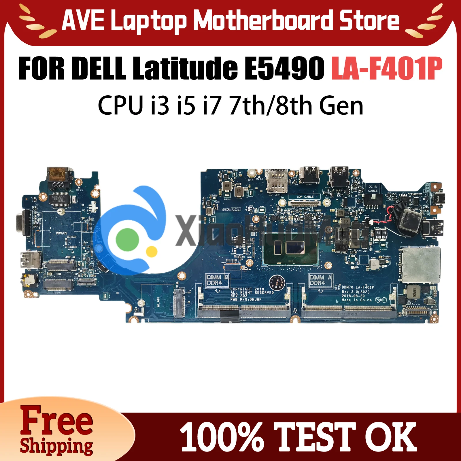 Laptop Mother board For Dell Latitude E5490 0C08DH LA-F401P 0NJFT2 0M71FV 08KN1W 0C08DH Mainboard i3 i5 i7 7th 8th Gen CPU
Laptop Mother board For Dell Latitude E5490 0C08DH LA-F401P 0NJFT2 0M71FV 08KN1W 0C08DH Mainboard i3 i5 i7 7th 8th Gen CPU