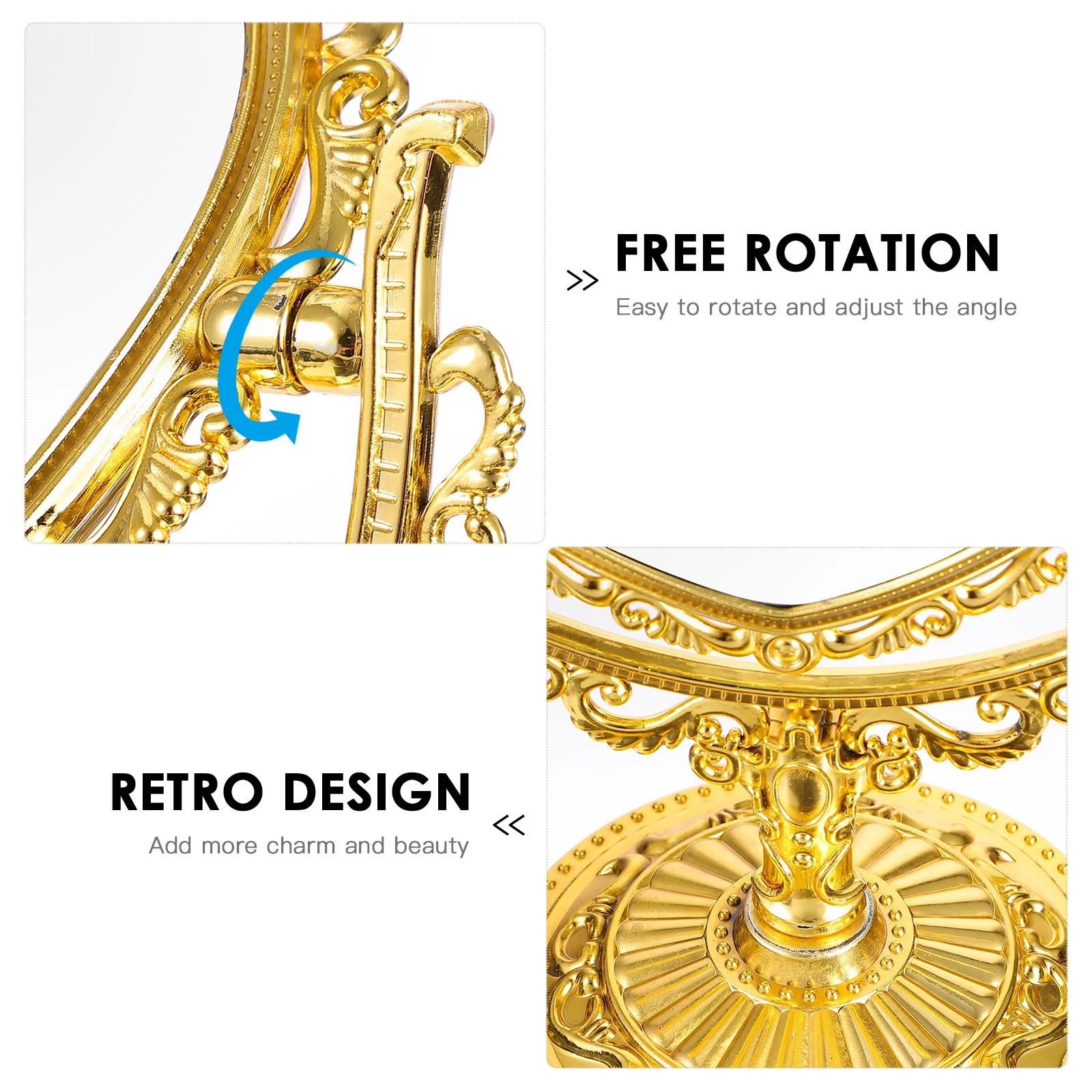 Dresser Make up Mirror Vintage Makeup Golden Heart Vanity Essential for Desktop
Dresser Make up Mirror Vintage Makeup Golden Heart Vanity Essential for Desktop