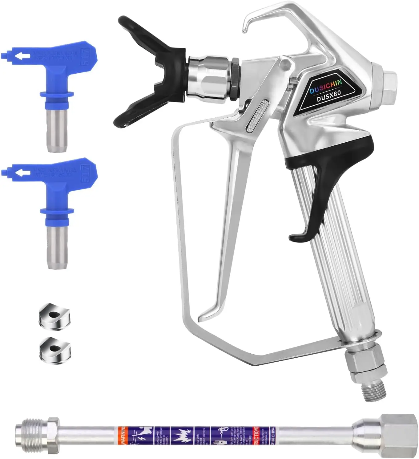 Airless Paint Spray Gun 3600PSI High Pressure Reversible 517 Tip Guard Swivel Joint 10in Extension for Graco Titan
Airless Paint Spray Gun 3600PSI High Pressure Reversible 517 Tip Guard Swivel Joint 10in Extension for Graco Titan