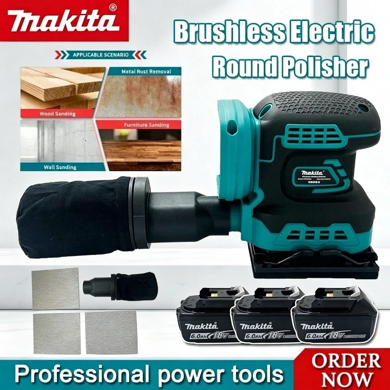 Makita Cordless Random Orbit Sander Professional Lithium-Ion Polishing Machine Brushless Speed Control Tool For 18V Battery
Makita Cordless Random Orbit Sander Professional Lithium-Ion Polishing Machine Brushless Speed Control Tool For 18V Battery