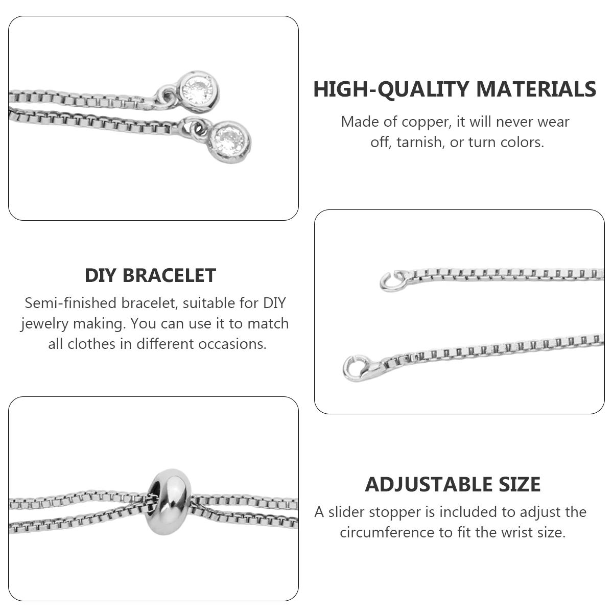 5pcs Adjustable Copper Bracelets For Women Diy Jewelry Making Semi-Finished Chain Ankle Bangle Charm Supply
5pcs Adjustable Copper Bracelets For Women Diy Jewelry Making Semi-Finished Chain Ankle Bangle Charm Supply