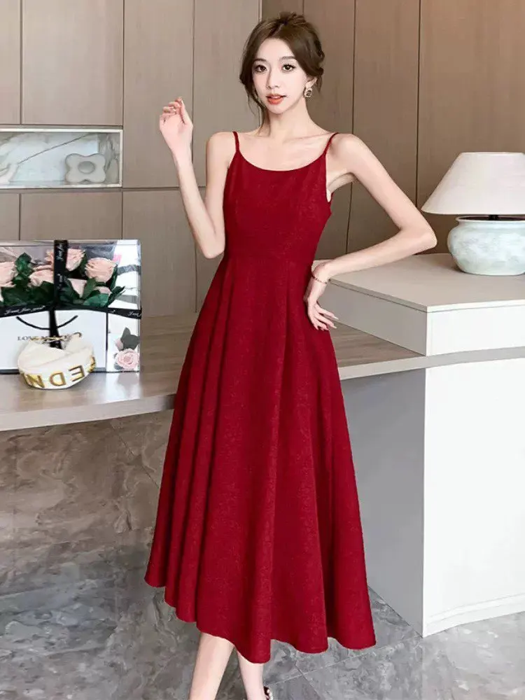 Ele Red Long Sve Dr with Stand Collar for Women Wedding Engagement Ceremony Performance And Par
Ele Red Long Sve Dr with Stand Collar for Women Wedding Engagement Ceremony Performance And Par