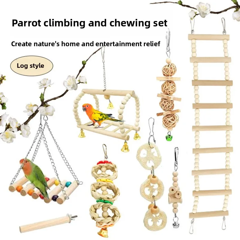 Parrot Toy Set Combination Bird Swing Stand Pole Climb Ladder Bird Cage Decoration with Parrot Nibbling Play Pet Toys
Parrot Toy Set Combination Bird Swing Stand Pole Climb Ladder Bird Cage Decoration with Parrot Nibbling Play Pet Toys
