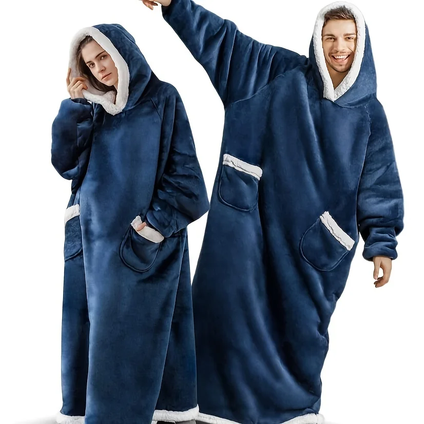 Wearable Blanket Long Flannel Blanket With Sleeves Winter Hoodies Sweatshirt Women Men Pullover Fleece Giant TV Blanket Oversized
Wearable Blanket Long Flannel Blanket With Sleeves Winter Hoodies Sweatshirt Women Men Pullover Fleece Giant TV Blanket Oversized