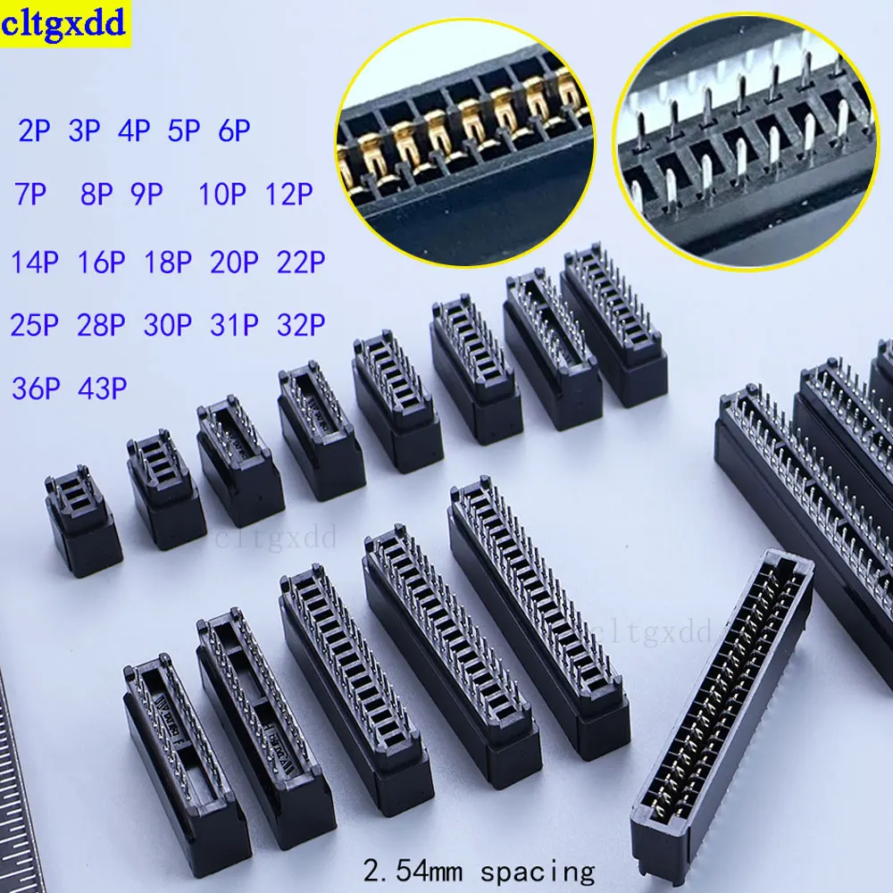 Cltgxdd 5piece 2.54mm spacing 2/3/4/5/6/7/8/9/10/12/14/16/18-43P connector slot socket gold finger PCB board straight pin
Cltgxdd 5piece 2.54mm spacing 2/3/4/5/6/7/8/9/10/12/14/16/18-43P connector slot socket gold finger PCB board straight pin