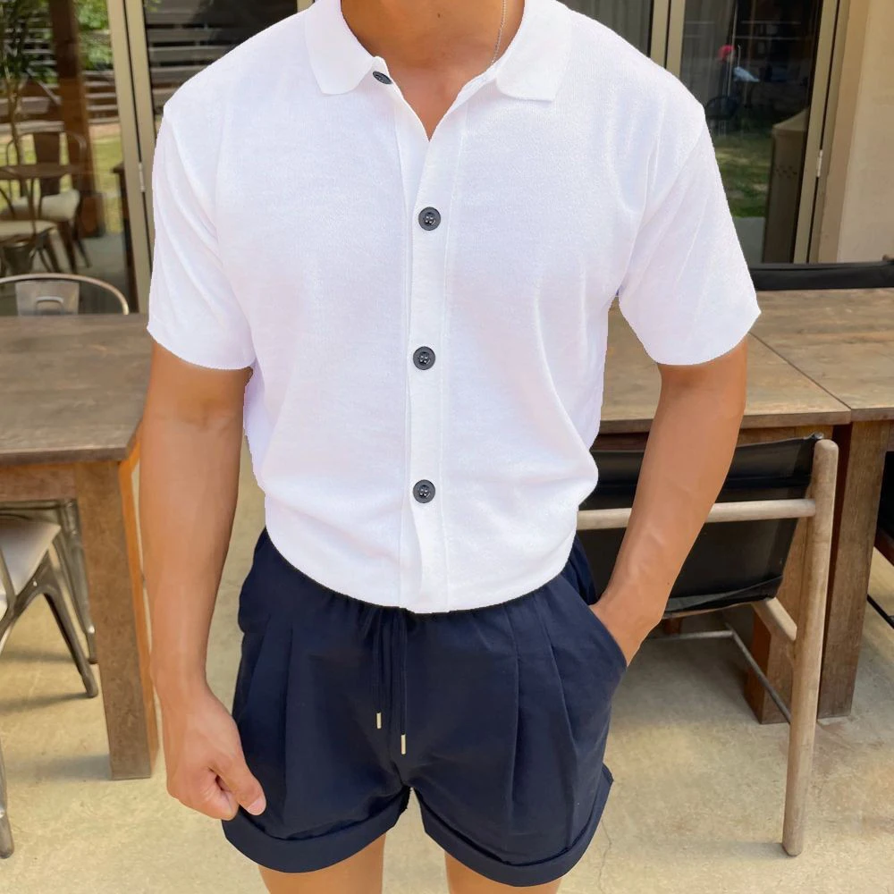 Summer New Men's Solid Color Short-Sleeved Shirt American Retro Fashion Trend Simple Loose Breathable Vacation Men's Tops
Summer New Men's Solid Color Short-Sleeved Shirt American Retro Fashion Trend Simple Loose Breathable Vacation Men's Tops