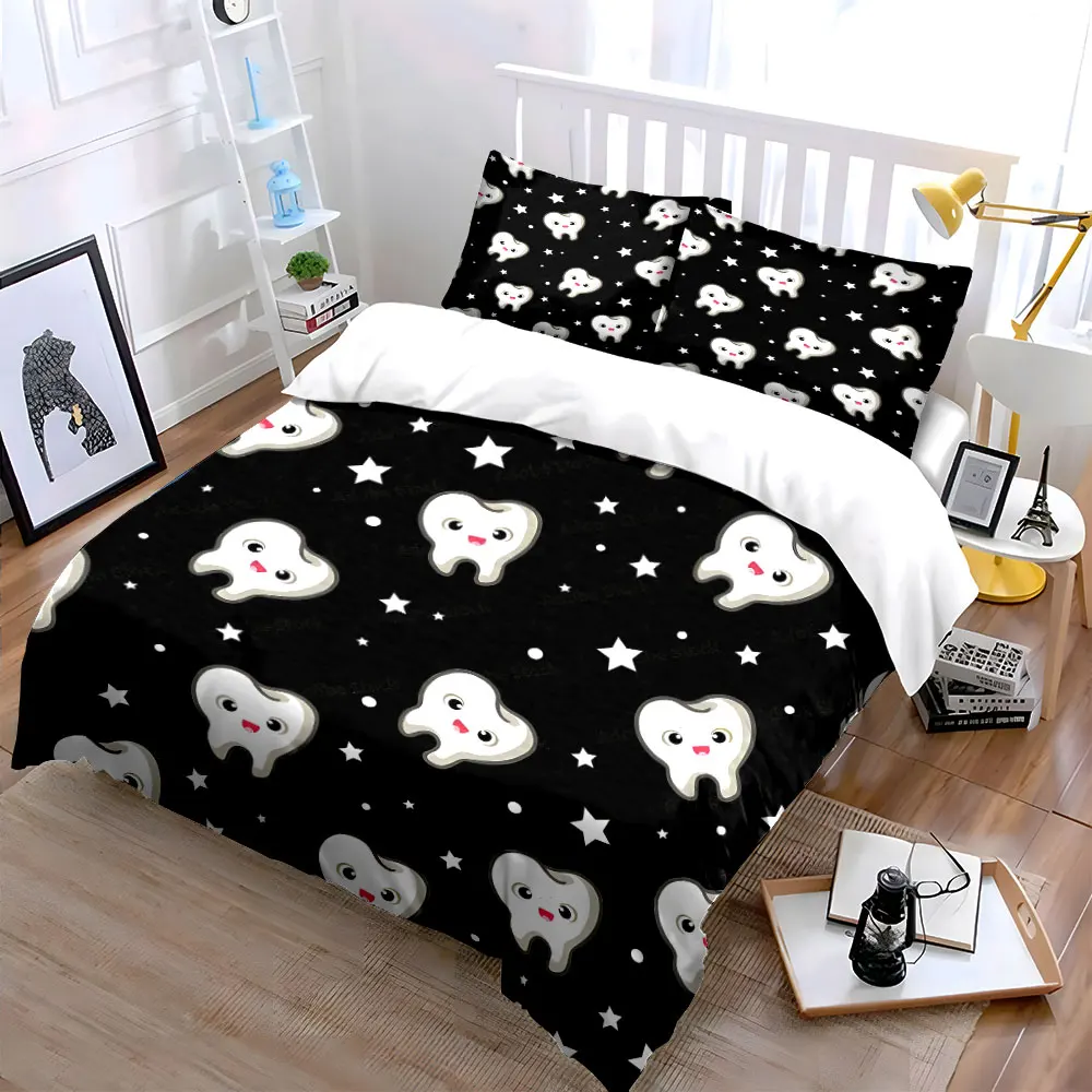 Cartoon Tooth Pattern Set Multiple sizes kid's and adults' bedroom Exquisite 3PC bedding set, gift
Cartoon Tooth Pattern Set Multiple sizes kid's and adults' bedroom Exquisite 3PC bedding set, gift