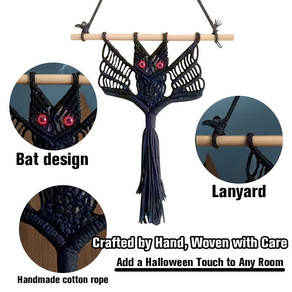 Handmade Halloween Bat Wall Hanging Cotton Woven Decor for Kids Room, Living Room, Bedroom Wall Decor for Halloween Boho Home
Handmade Halloween Bat Wall Hanging Cotton Woven Decor for Kids Room, Living Room, Bedroom Wall Decor for Halloween Boho Home