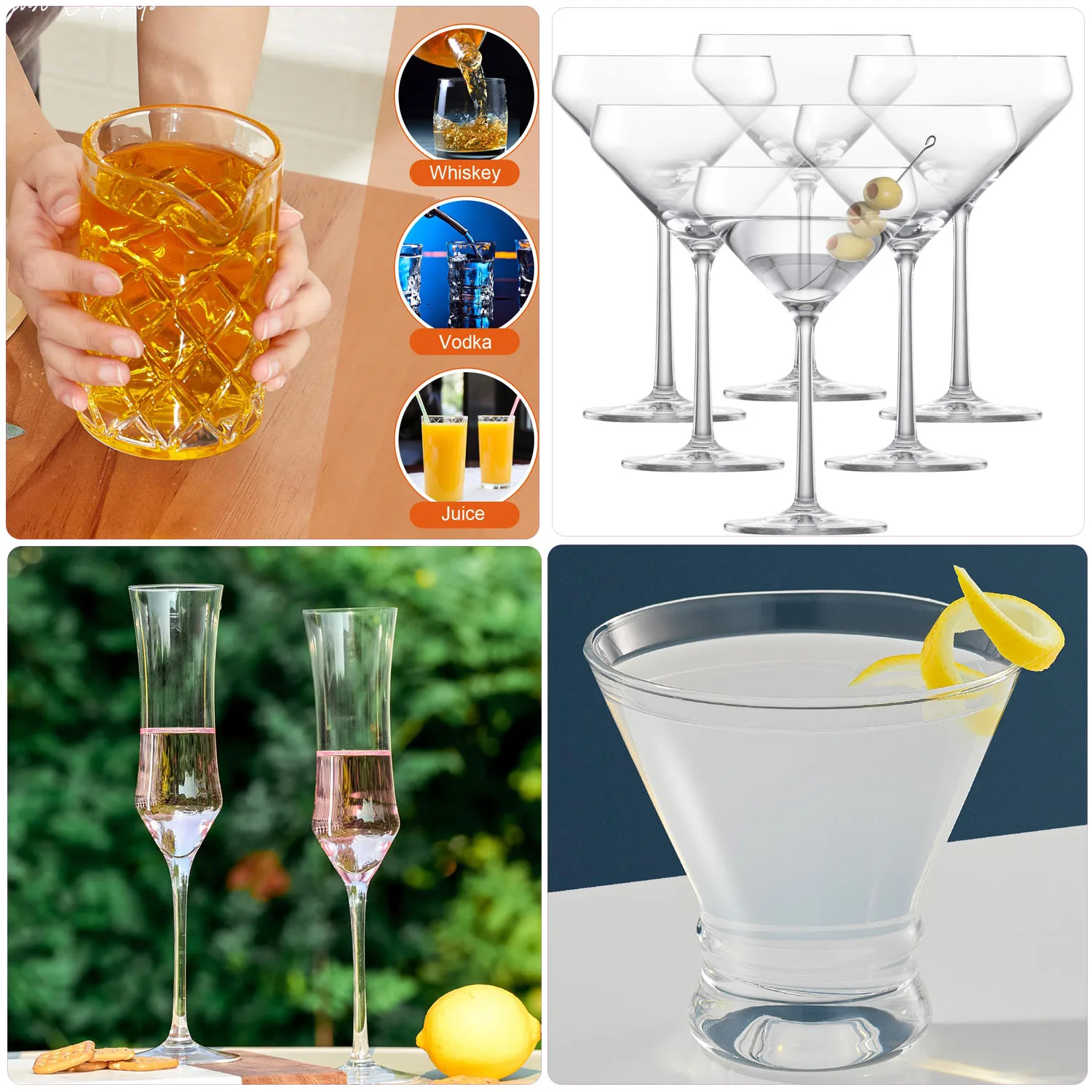 6pcs Martini glass red wine glass set, bar cocktail glass, dessert glass, champagne glass suitable for home bartenders
6pcs Martini glass red wine glass set, bar cocktail glass, dessert glass, champagne glass suitable for home bartenders