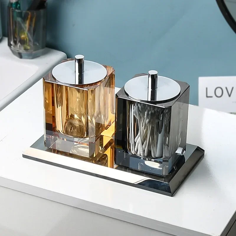 Creative Crystal Glass Toothpick Box Storage Jar Cotton Swab Box Modern Simple Desktop Storage Container Decoration Crafts Gifts
Creative Crystal Glass Toothpick Box Storage Jar Cotton Swab Box Modern Simple Desktop Storage Container Decoration Crafts Gifts
