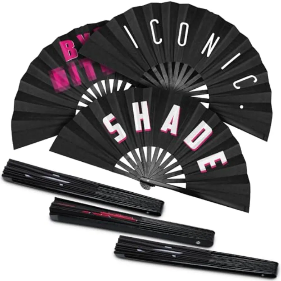 Rave Fan 3 Pcs Large Bamboo Hand Rave, Folding, Foldable, Iconic, Shade, Bye, Handheld Chinese Fan for Women Men Festivals Para
Rave Fan 3 Pcs Large Bamboo Hand Rave, Folding, Foldable, Iconic, Shade, Bye, Handheld Chinese Fan for Women Men Festivals Para