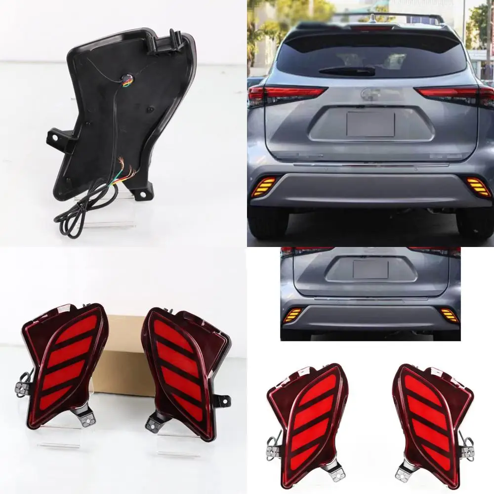 LED Rear Bumper Reflectors & Tail Lights for 2020-2023 Toyota Highlander with Fog Lights, LED Brake/Driving/Sequential Turn Sign
LED Rear Bumper Reflectors & Tail Lights for 2020-2023 Toyota Highlander with Fog Lights, LED Brake/Driving/Sequential Turn Sign