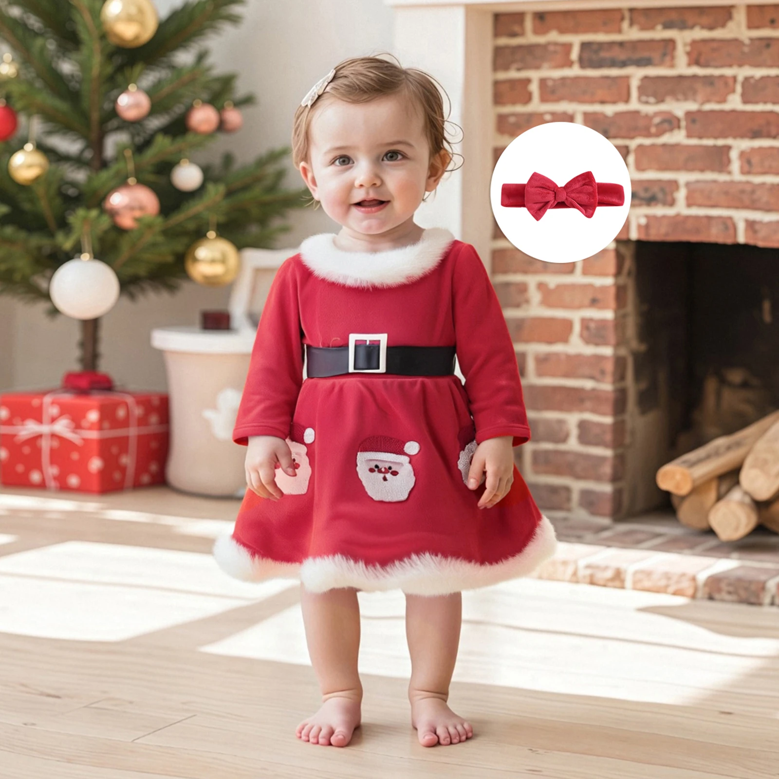 Baby Girls Christmas Outfits Long Sleeve Embroidery Romper Dress with Headband Two Pieces Clothing Set for 0-24 Months
Baby Girls Christmas Outfits Long Sleeve Embroidery Romper Dress with Headband Two Pieces Clothing Set for 0-24 Months
