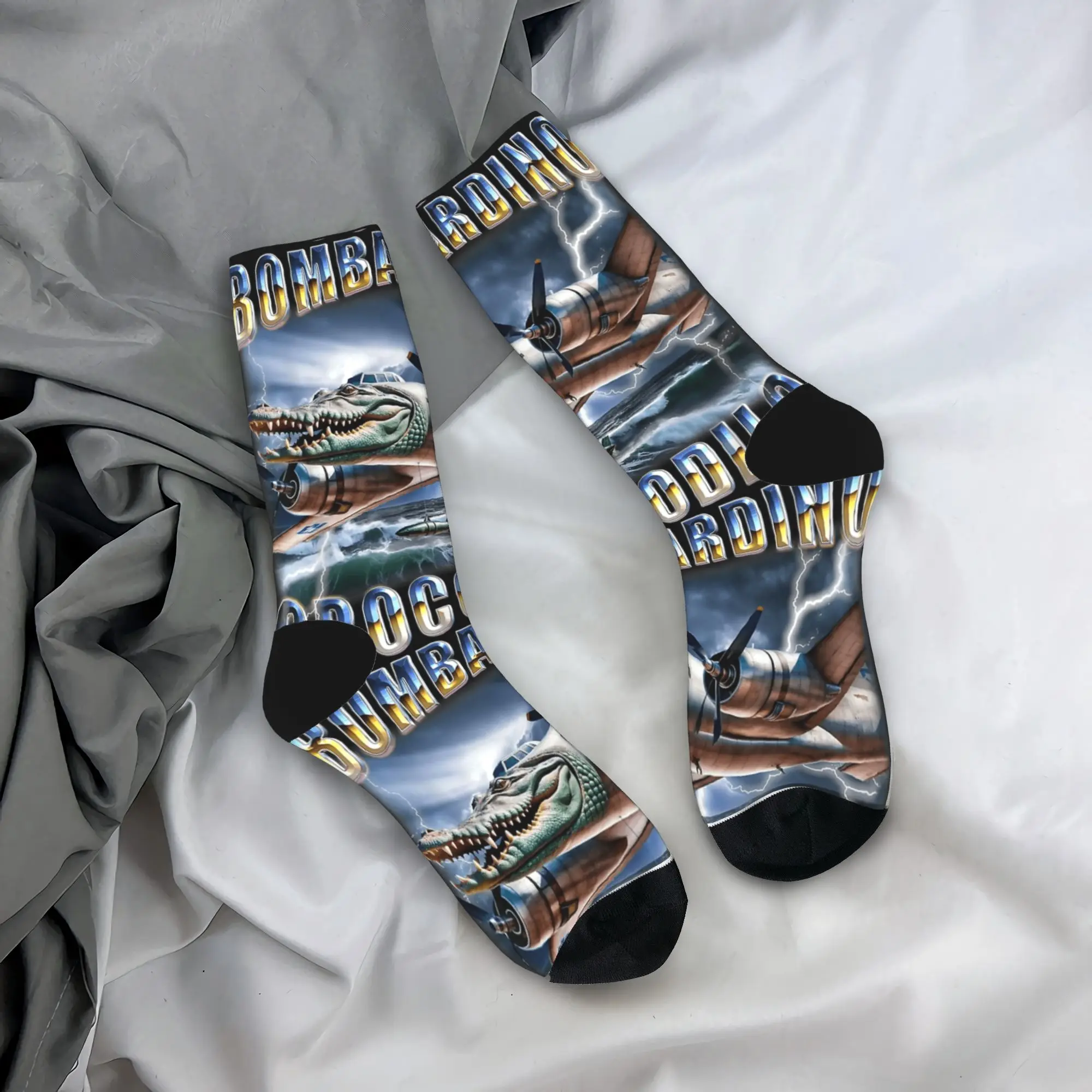 Итальянские носки Brainrot Bombardiro Crocodilo, нескользящие чулки для женщин и мужчин, качественные носки для скейтборда, весенние носки с принтом для отдыха
Итальянские носки Brainrot Bombardiro Crocodilo, нескользящие чулки для женщин и мужчин, качественные носки для скейтборда, весенние носки с принтом для отдыха