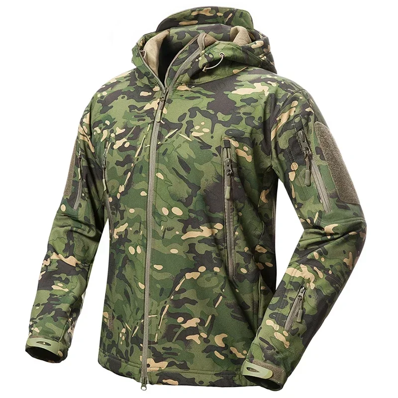 2025 5XL Men's Soft Shell Camouflage Tactical Jacket Men Waterproof Fleece Lined Coat Hooded Outdoor Hiking Hunting Clothes
2025 5XL Men's Soft Shell Camouflage Tactical Jacket Men Waterproof Fleece Lined Coat Hooded Outdoor Hiking Hunting Clothes